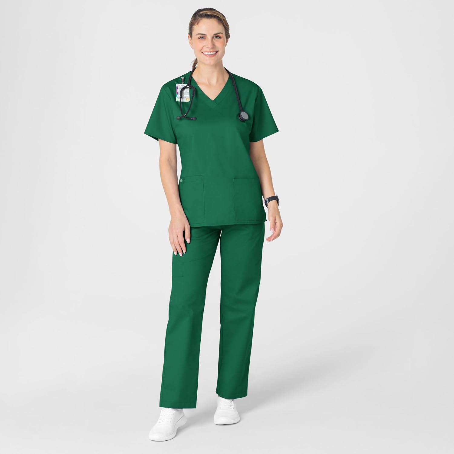 image:imageWink WonderWORK Scrubs for Women VNeck Scrub Tops Hunter L