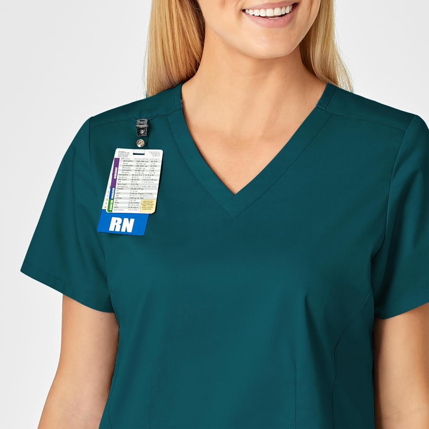 image:imageWink WonderWORK Womens Shaped VNeck Scrub TopCaribbean Blue