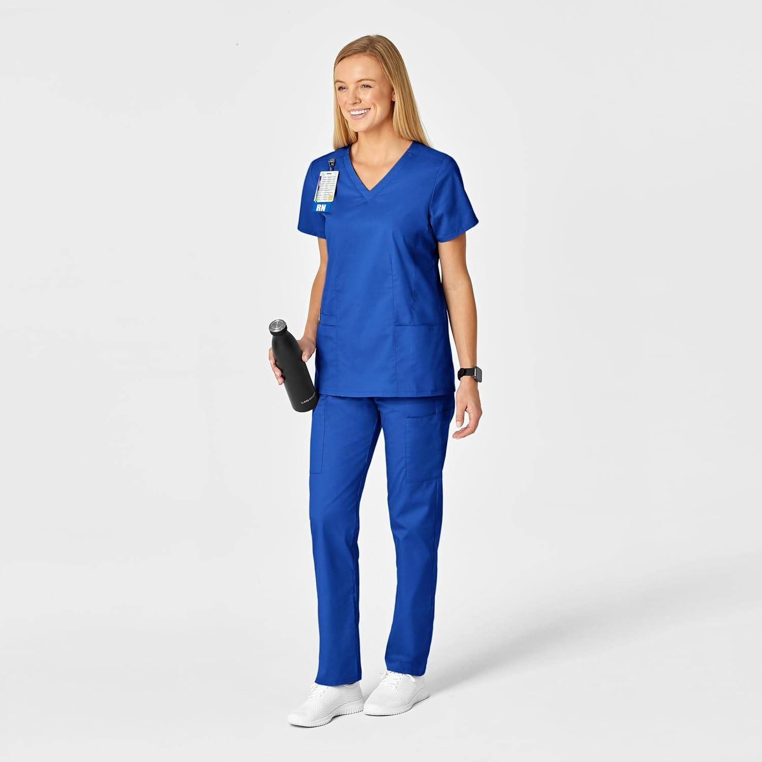 image:imageWink WonderWORK Womens Shaped VNeck Scrub TopRoyal