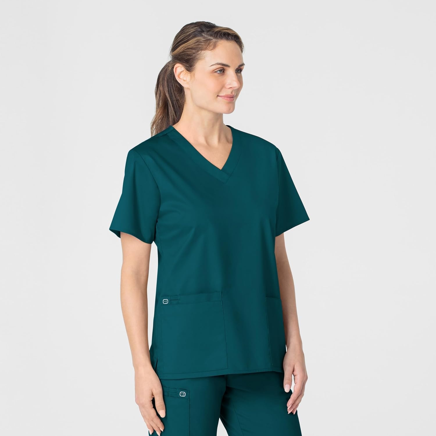 image:imageWink WonderWORK Womens VNeck Scrub Top Caribbean Blue S