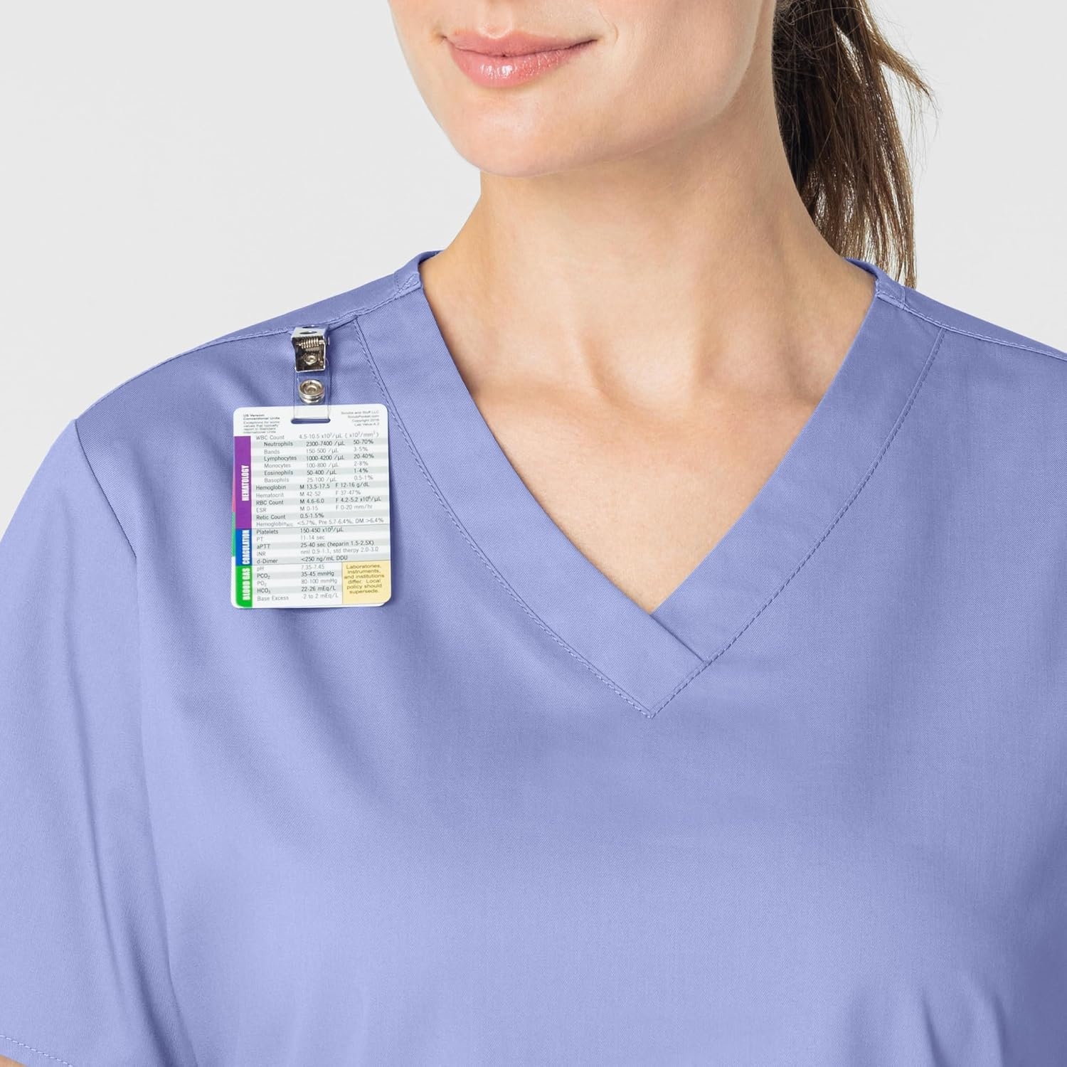 image:imageWink WonderWORK Womens VNeck Scrub Top Ceil Blue 4XL
