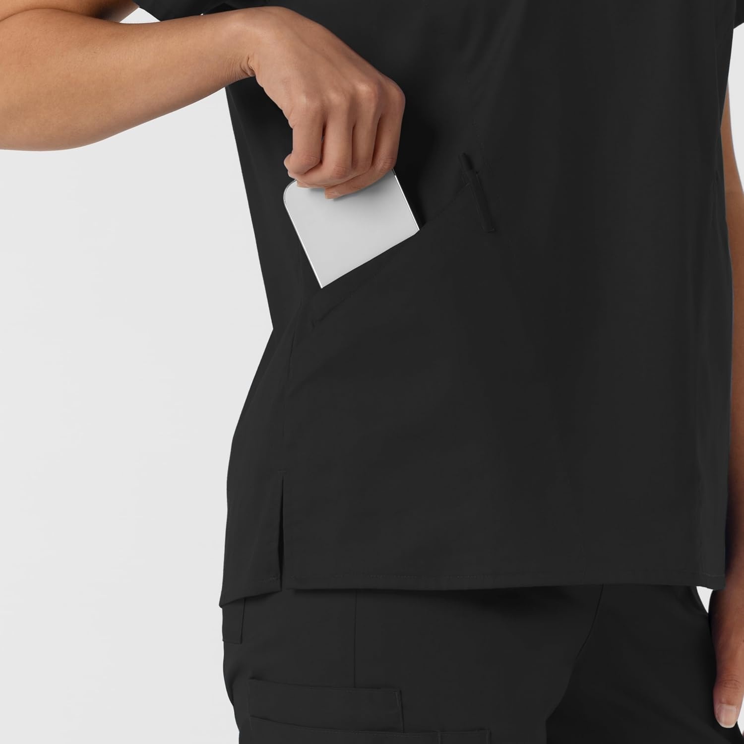 image:imageWink Work Womens Curved VNeck Scrub TopBlack