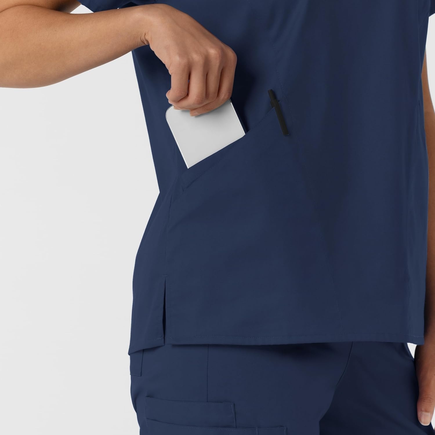 image:imageWink Work Womens Curved VNeck Scrub TopNavy