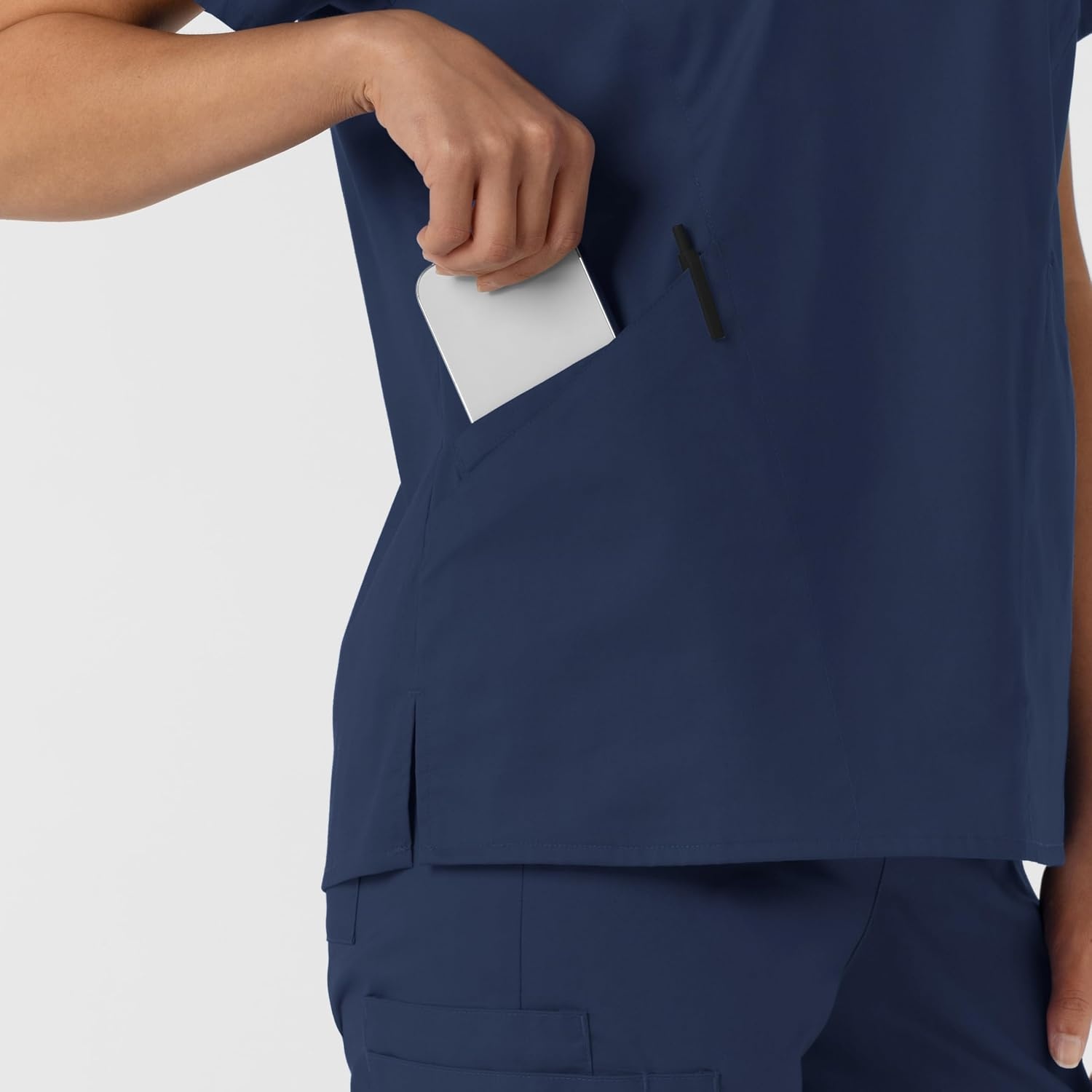 image:imageWink Work Womens Curved VNeck Scrub TopNavy