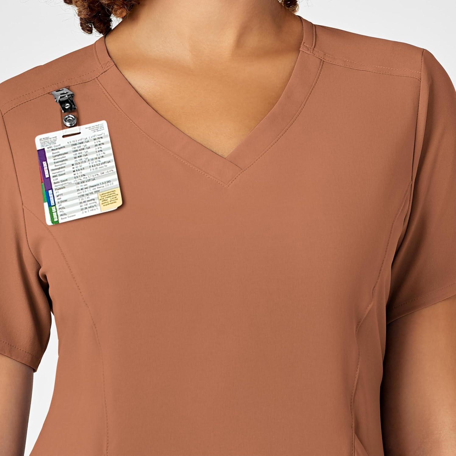 image:imageWonderWink Renew Womens VNeck Scrub Top Clay 1X