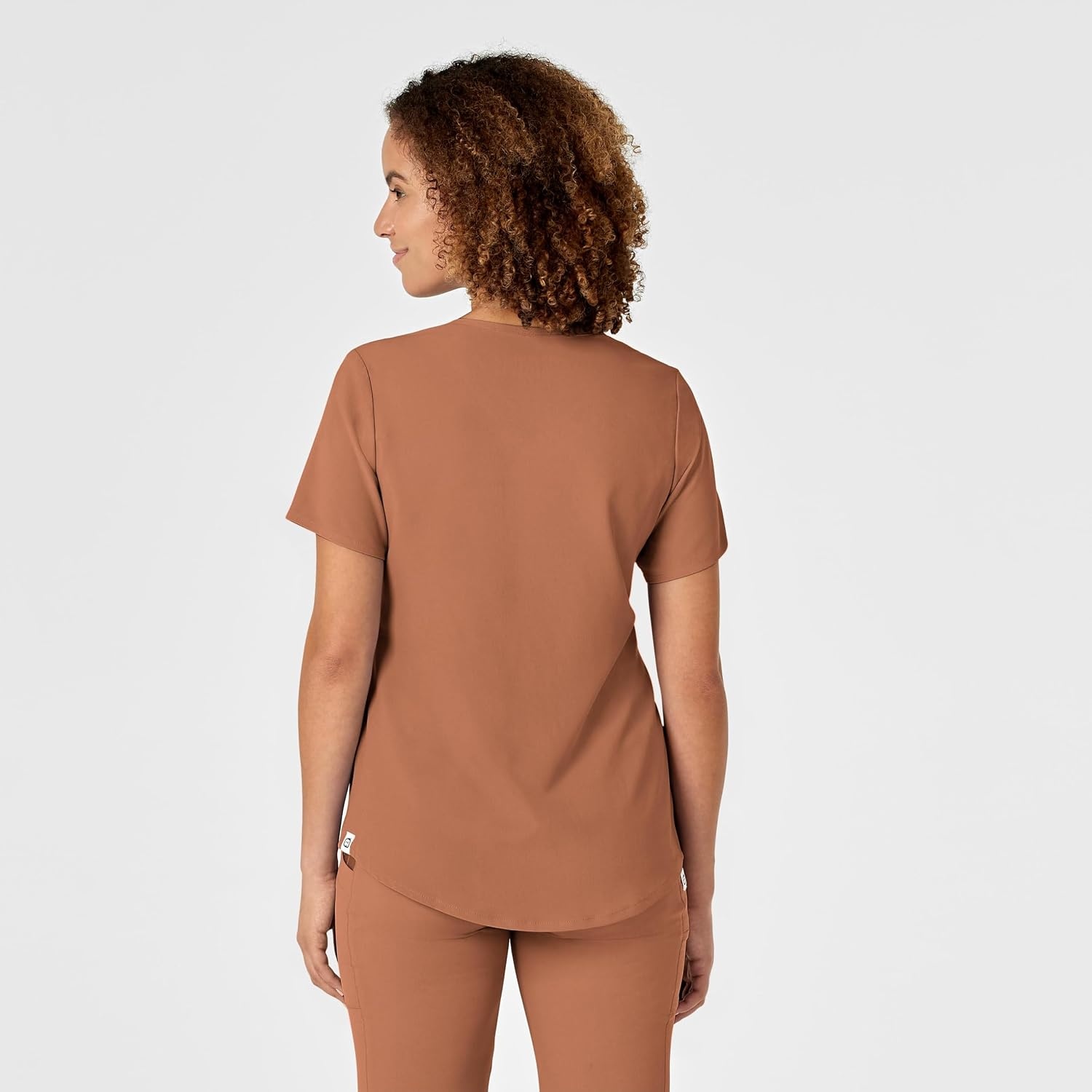 image:imageWonderWink Renew Womens VNeck Scrub Top Clay 1X