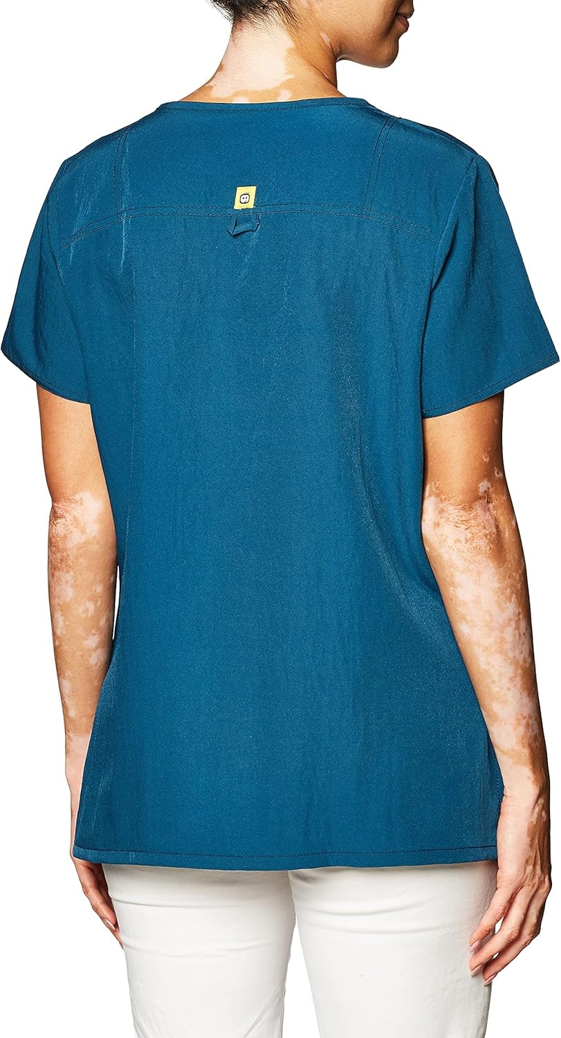 image:imageWonderWink Womens Four Way Stretch Sporty VNeck Top Caribbean XLarge