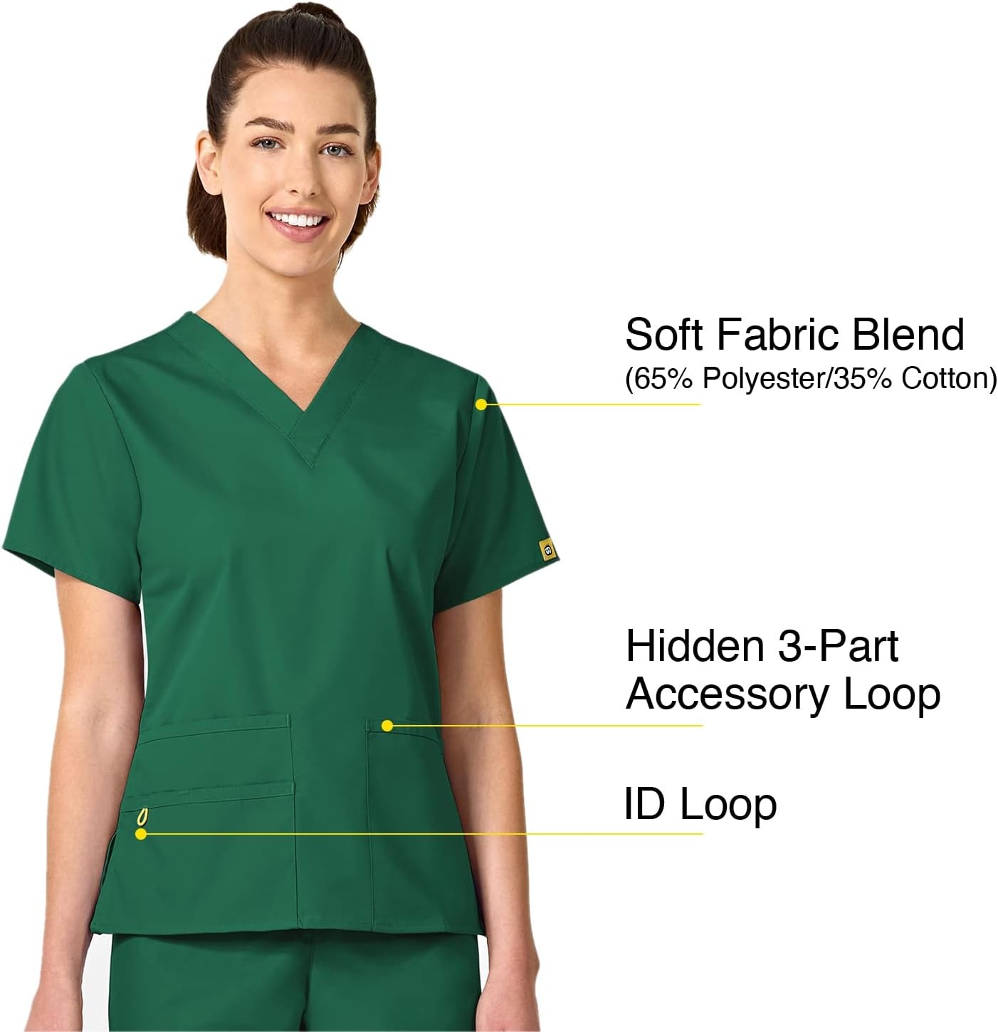 image:imageWonderWink Womens Origins Bravo VNeck TopHunter Green