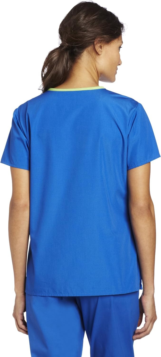 image:imageWonderWink Womens Scrubs Charlie 5 Pocket YNeck Wrap Top Royal Medium