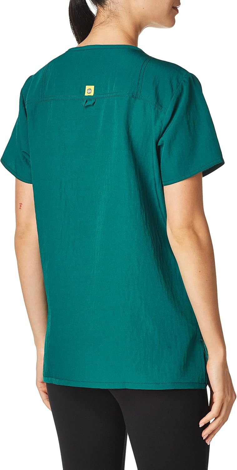 image:imageWonderWink Womens Scrubs Four Way Stretch Sporty VNeck Top Hunter Green Large