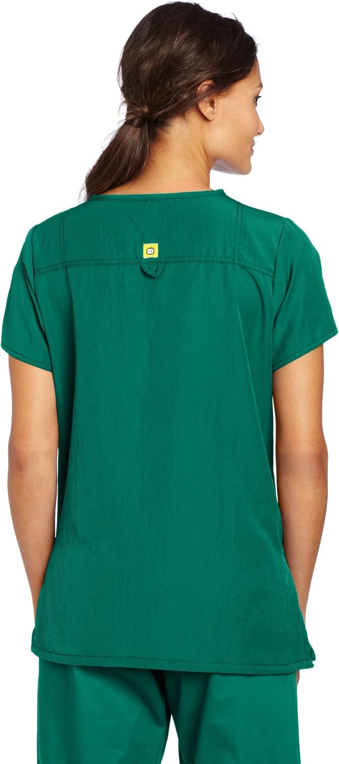 image:imageWonderWink Womens Scrubs Four Way Stretch Sporty VNeck Top Hunter Green Large