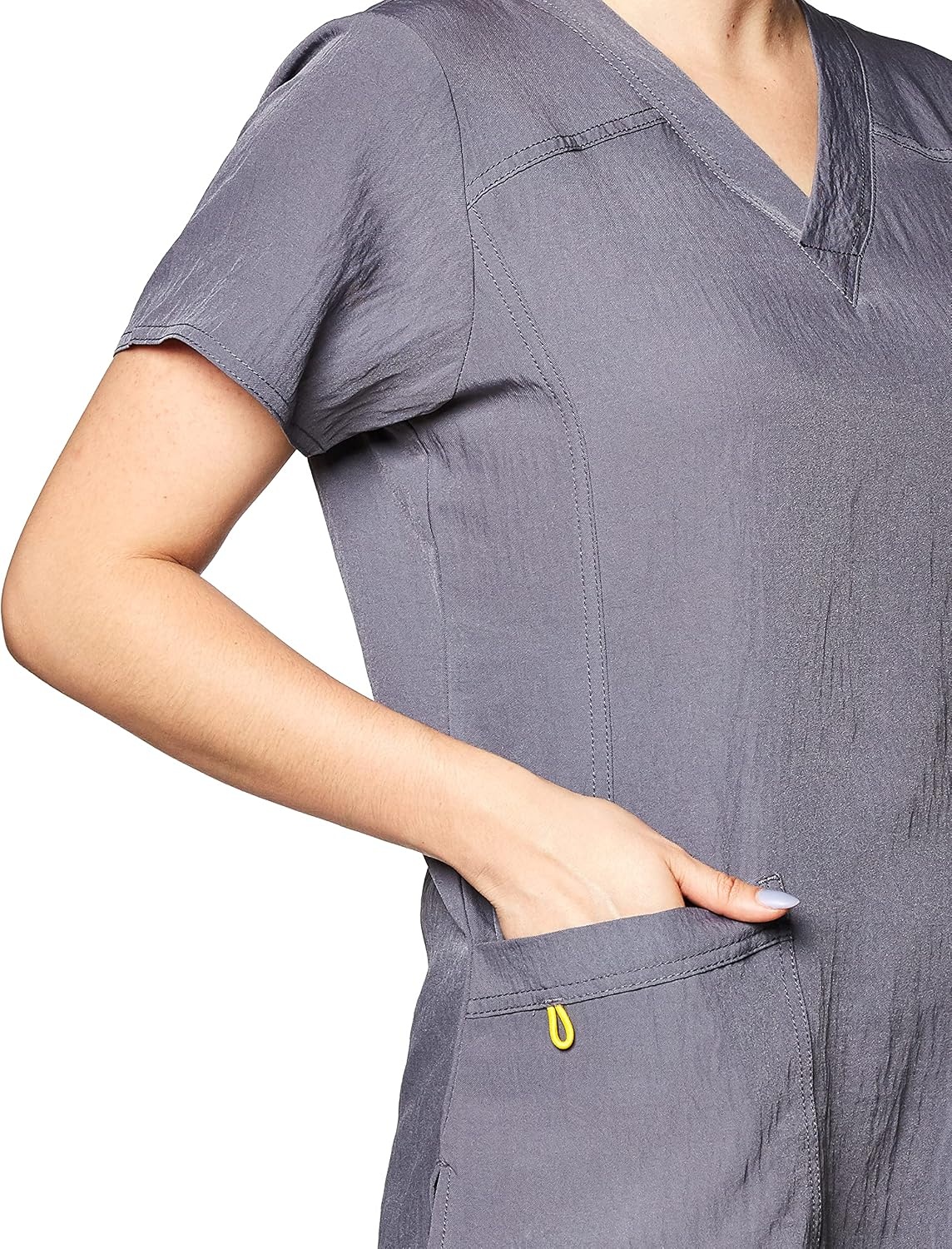 image:imageWonderWink Womens Scrubs Four Way Stretch Sporty VNeck Top Pewter Medium