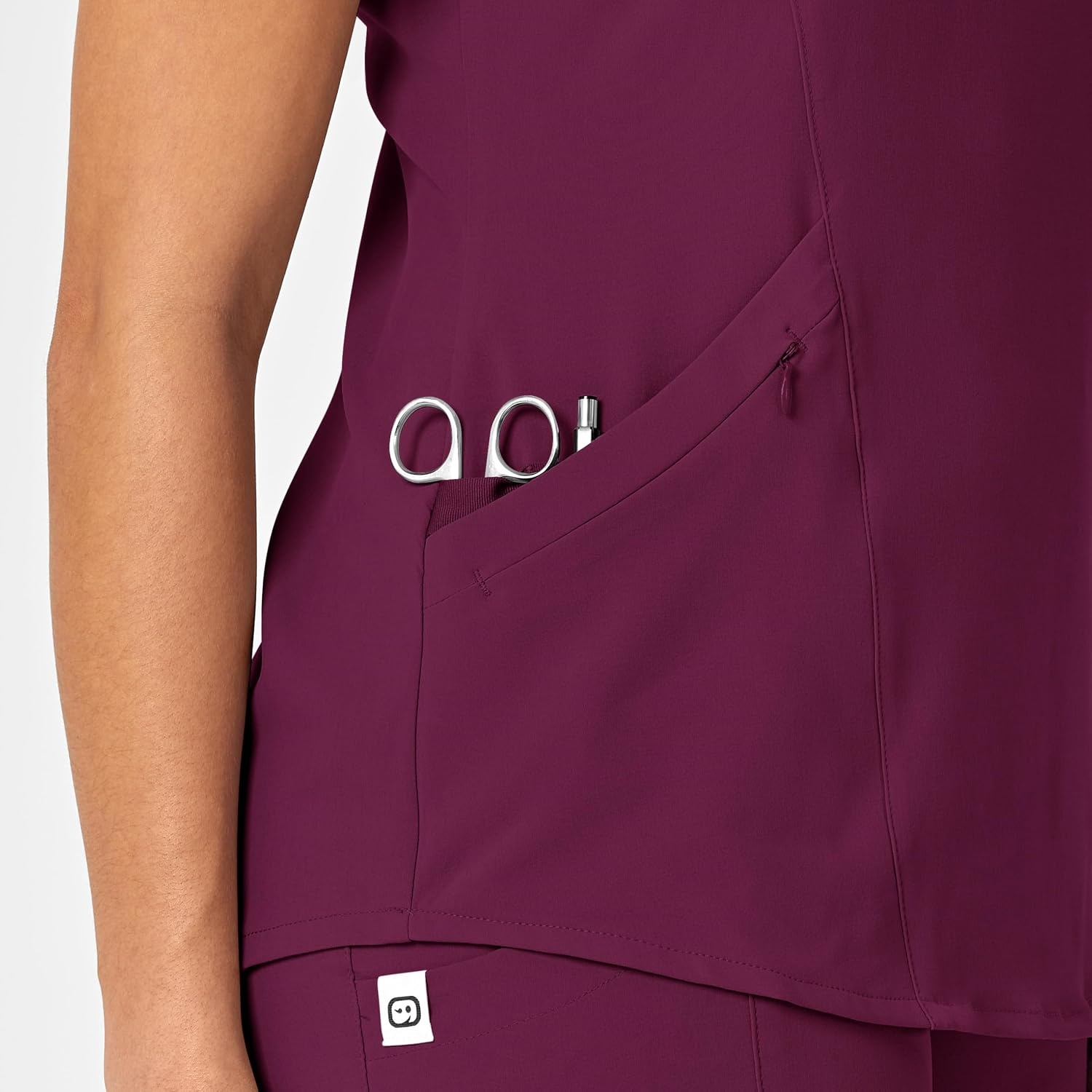 image:imageWonderWink Womens VNeck Top Medical Scrubs Wine Small US