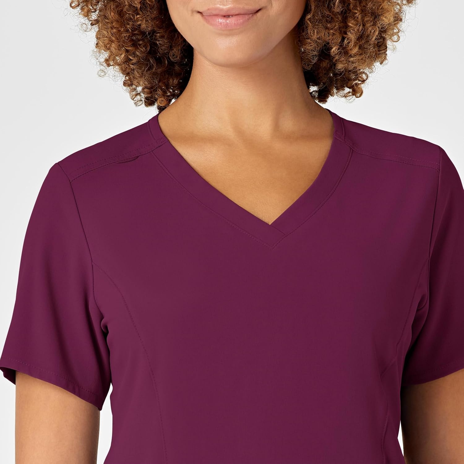 image:imageWonderWink Womens VNeck Top Medical Scrubs Wine Small US