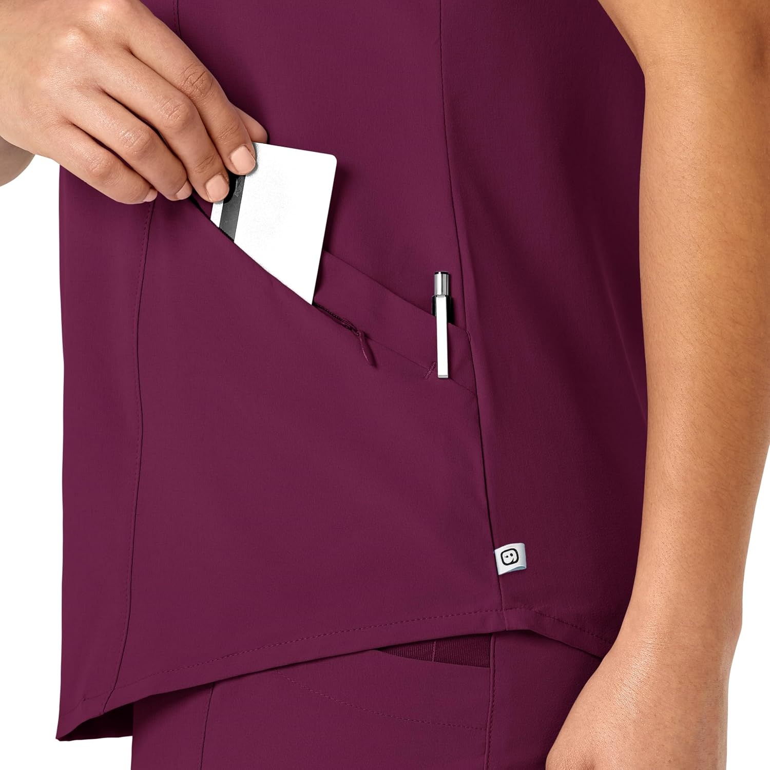 image:imageWonderWink Womens VNeck Top Medical Scrubs Wine Small US