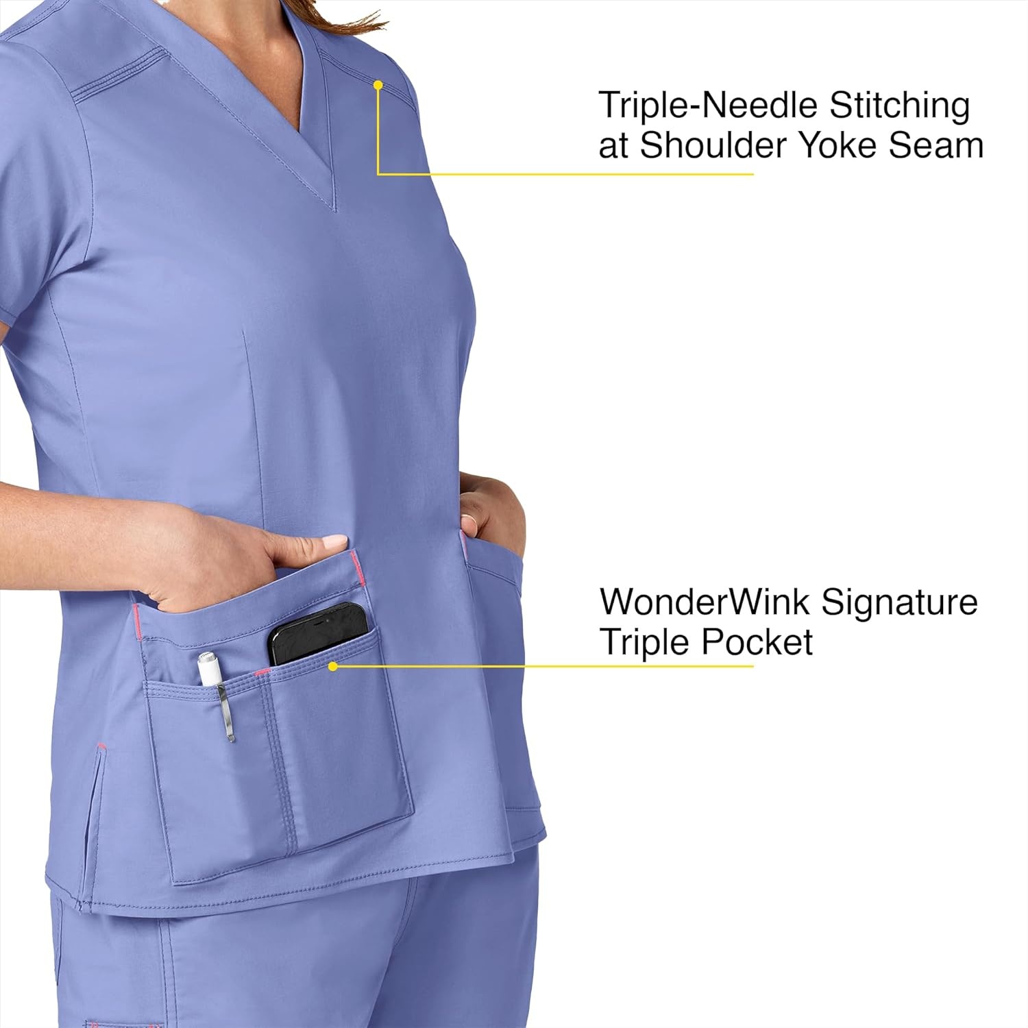 image:imageWonderWink Womens Wonderflex Verity Scrub Top Ceil Blue Small