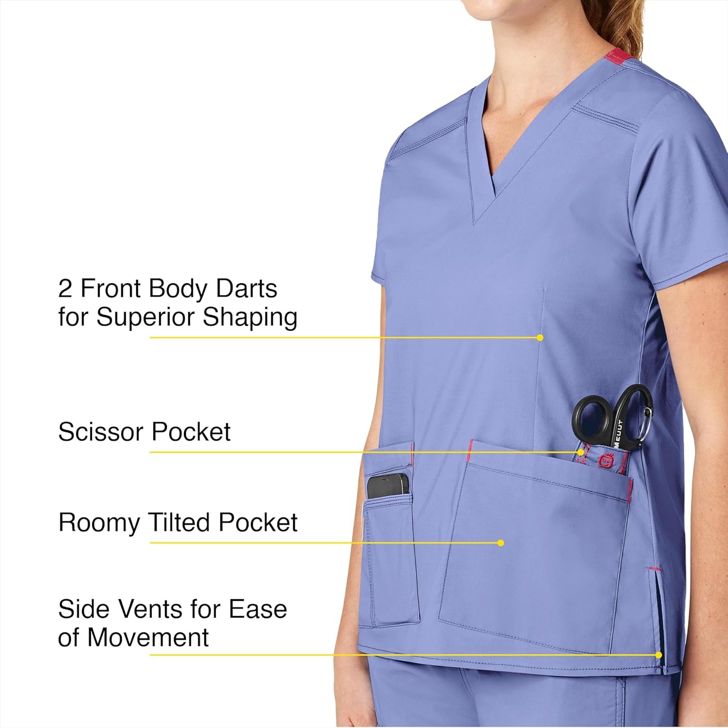 image:imageWonderWink Womens Wonderflex Verity Scrub Top Ceil Blue Small
