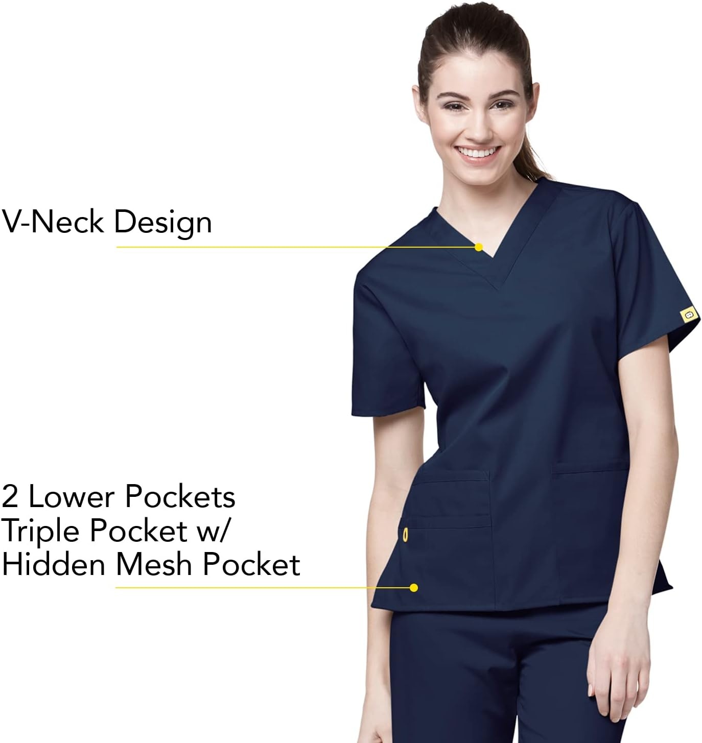 image:imageWonderWink womens Origins Bravo VNeck Top Navy XXSmall