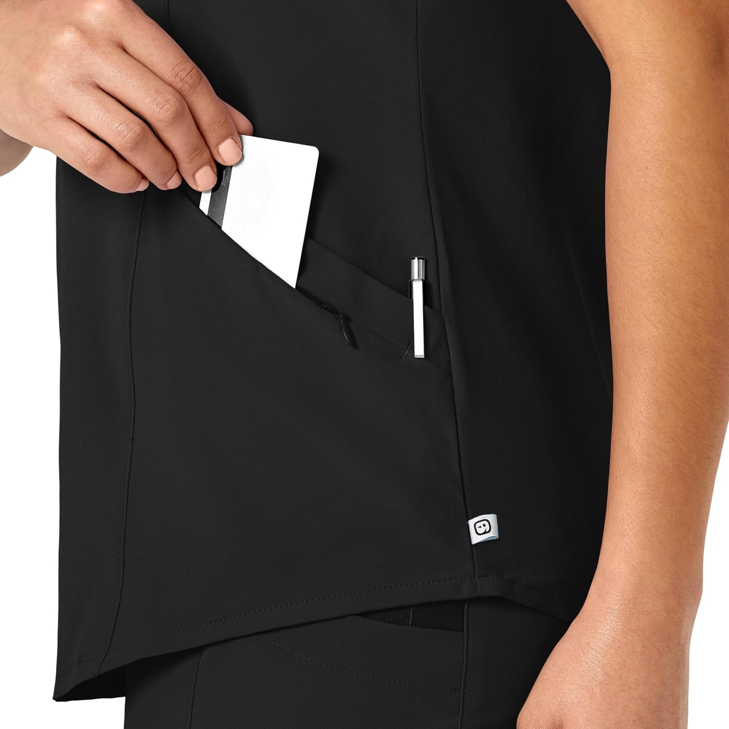 image:imageWonderWink womens Renew Womens Vneck Top Medical Scrubs Black Small US