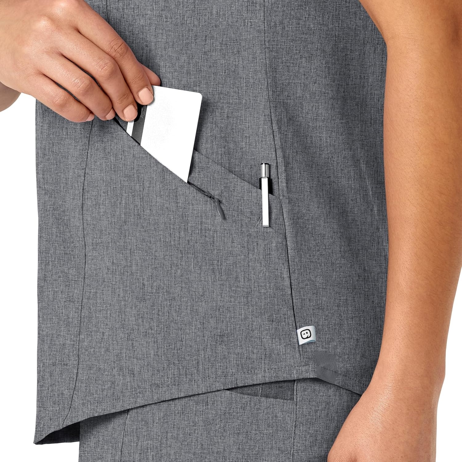 image:imageWonderWink womens Renew Womens Vneck Top Medical Scrubs Grey Heather Small US