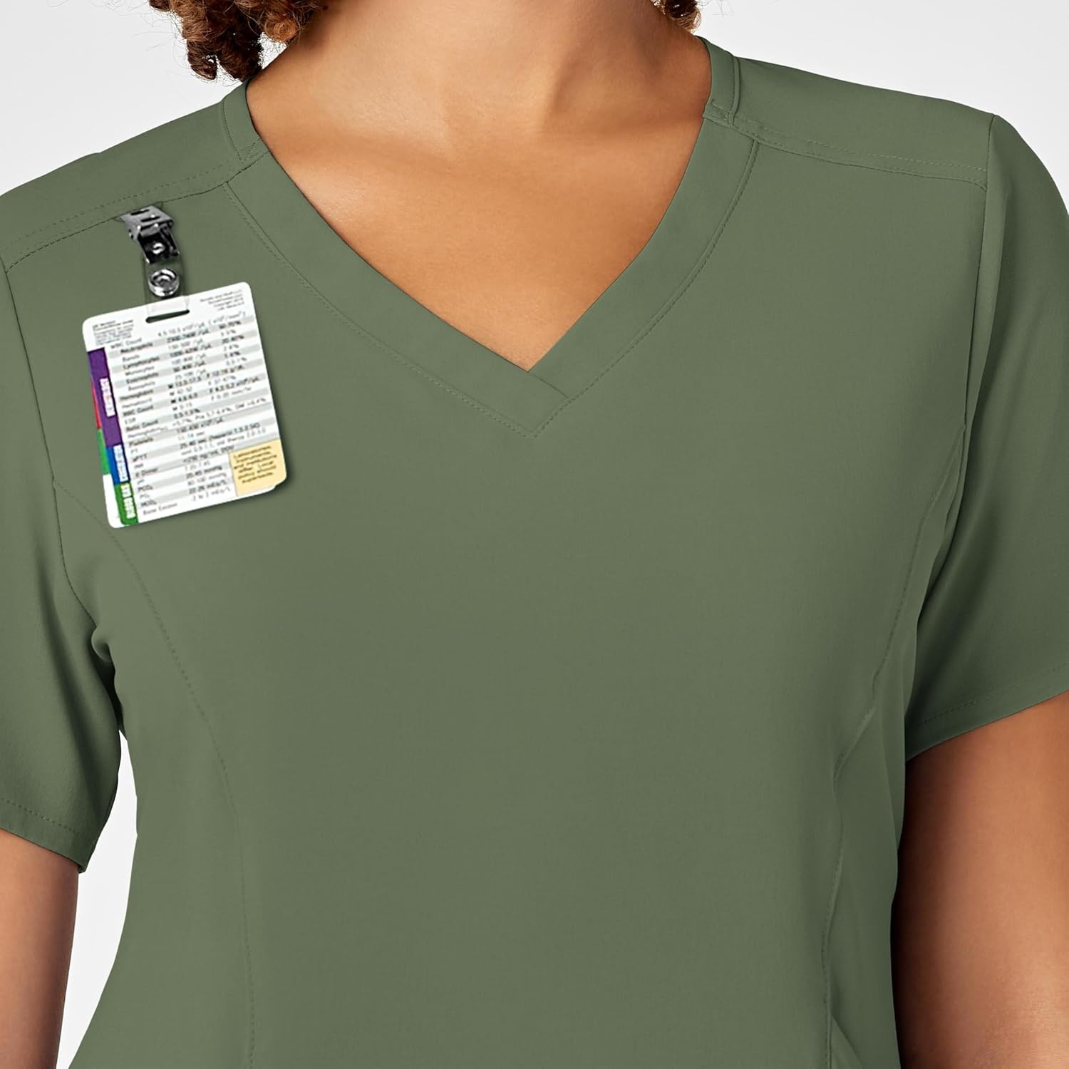 image:imageWonderWink womens Renew Womens Vneck Top Medical Scrubs Olive Large US