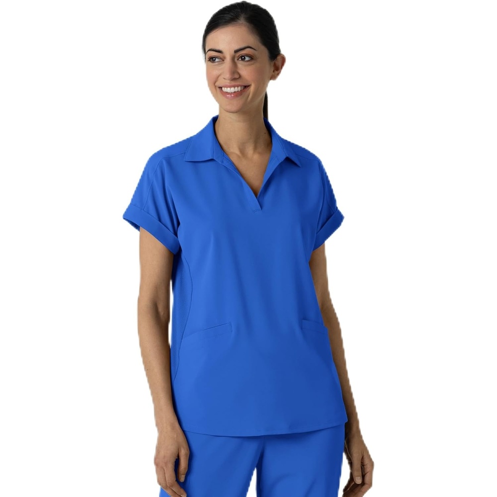 image:imageWINK Renew Womens FlexnReach Collared Scrub TopRoyal
