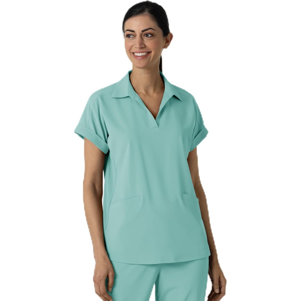 image:imageWINK Renew Womens FlexnReach Collared Scrub TopTurquoise