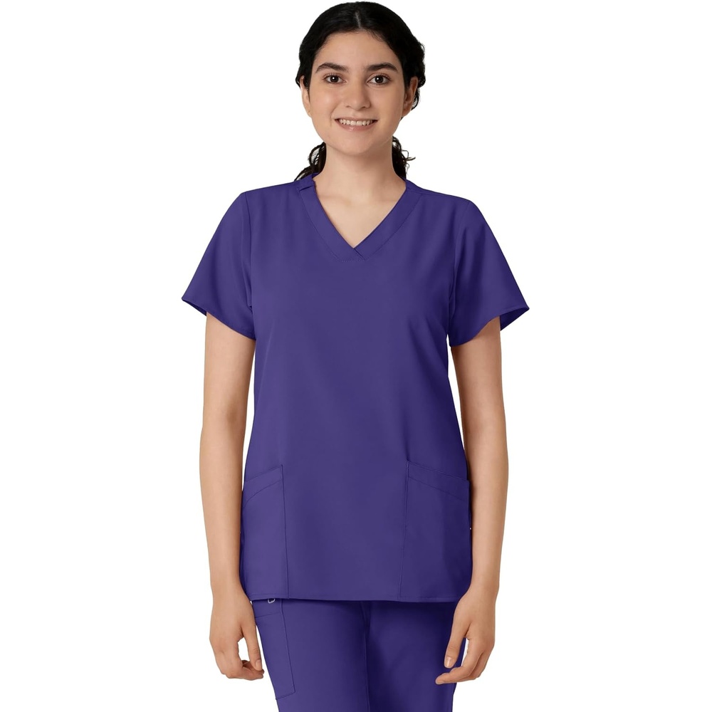 image:imageWINK W123 Womens Basic VNeck Scrub TopGrape