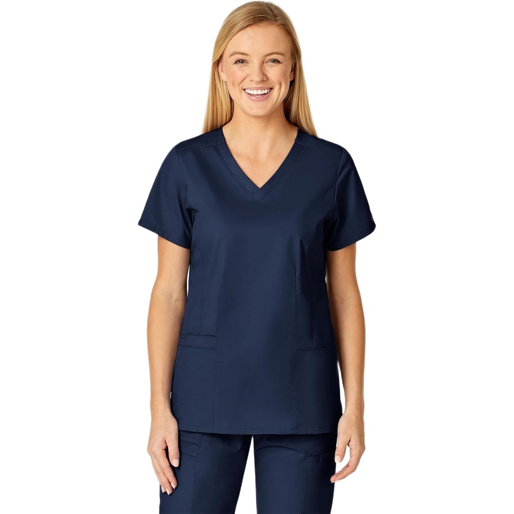 image:imageWINK WonderWORK Womens VNeck Scrub TopNavy
