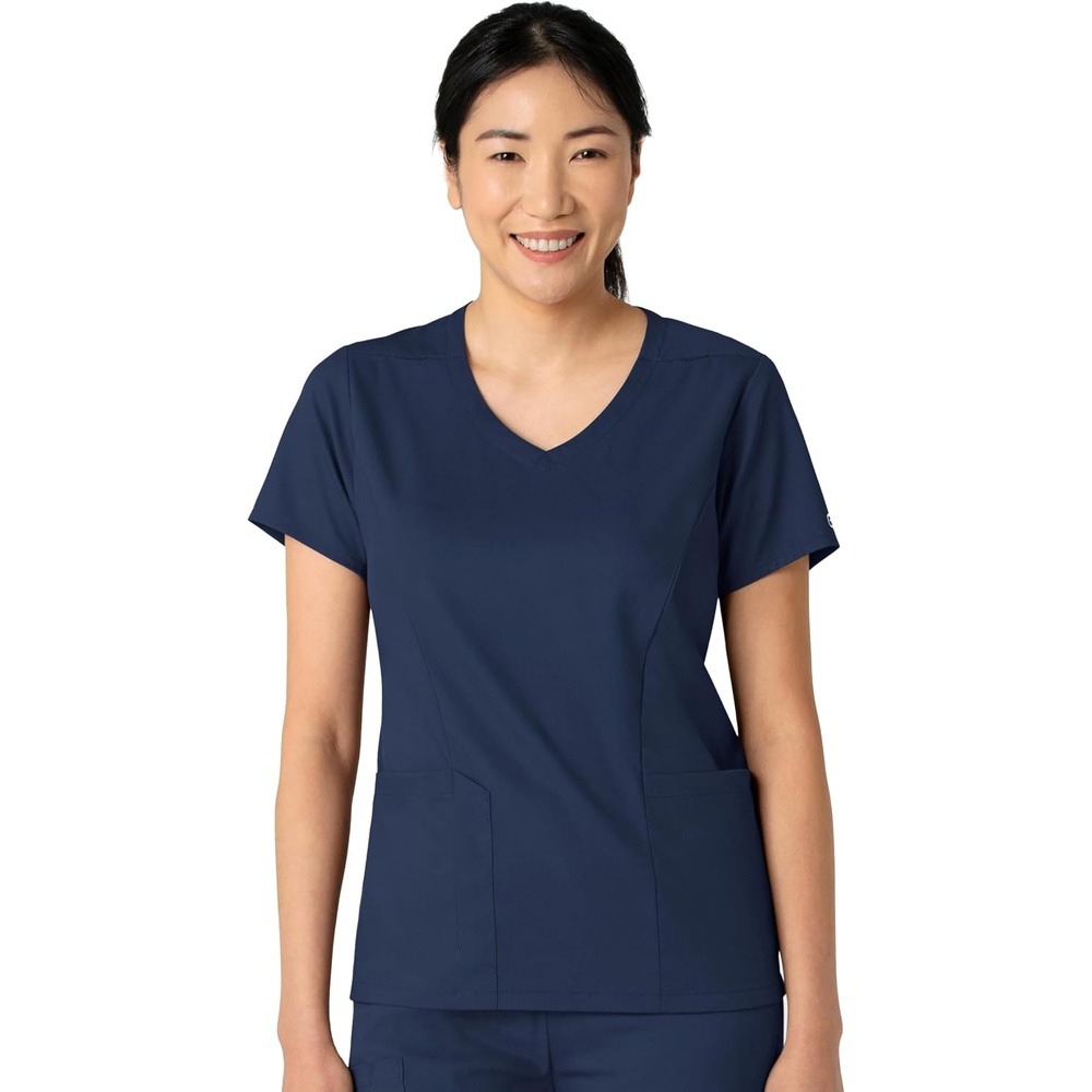 image:imageWink Boundless Womens 2Pocket VNeck Scrub TopNavy
