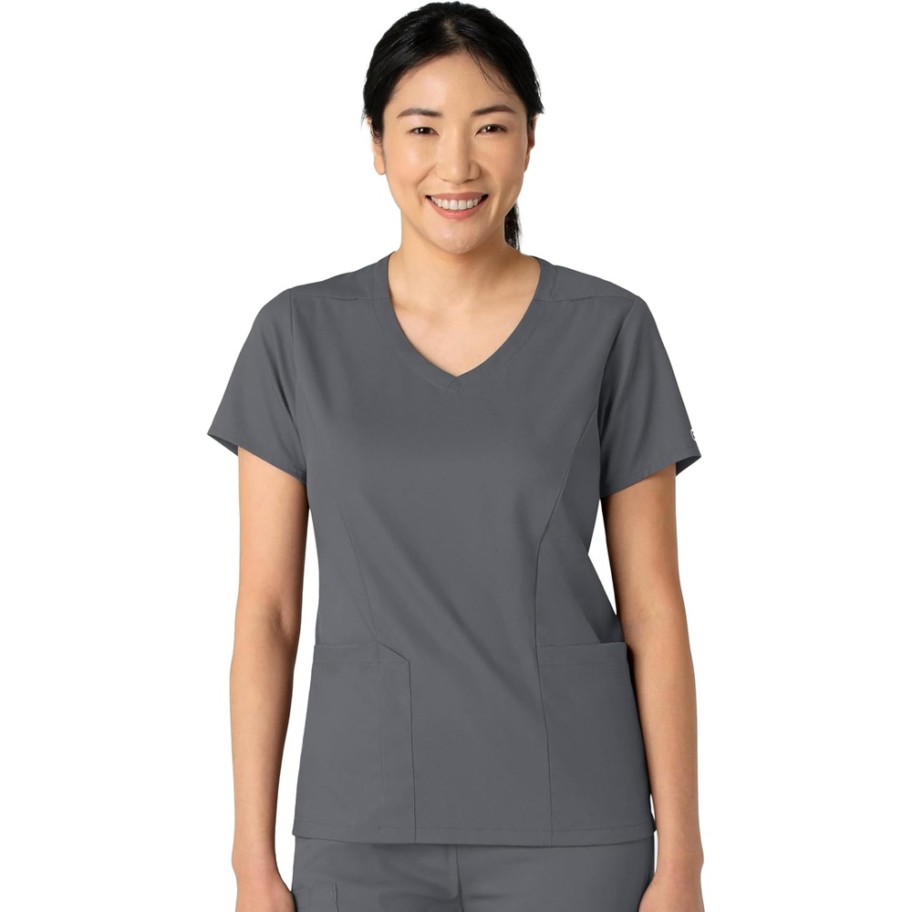 image:imageWink Boundless Womens 2Pocket VNeck Scrub TopPewter