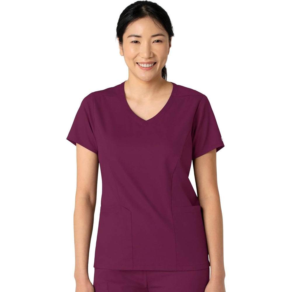 image:imageWink Boundless Womens 2Pocket VNeck Scrub TopWine