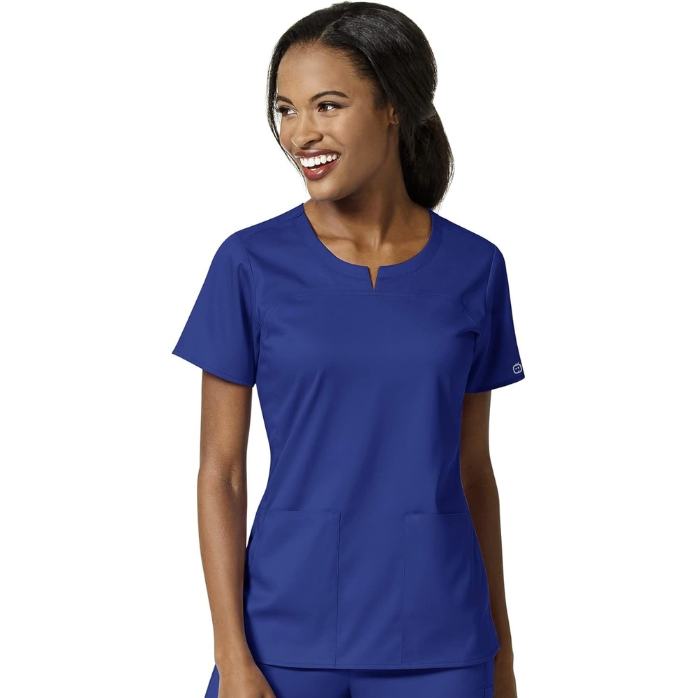 image:imageWink PRO Womens 4 Pocket Notch Neck Scrub TopGalaxy Blue
