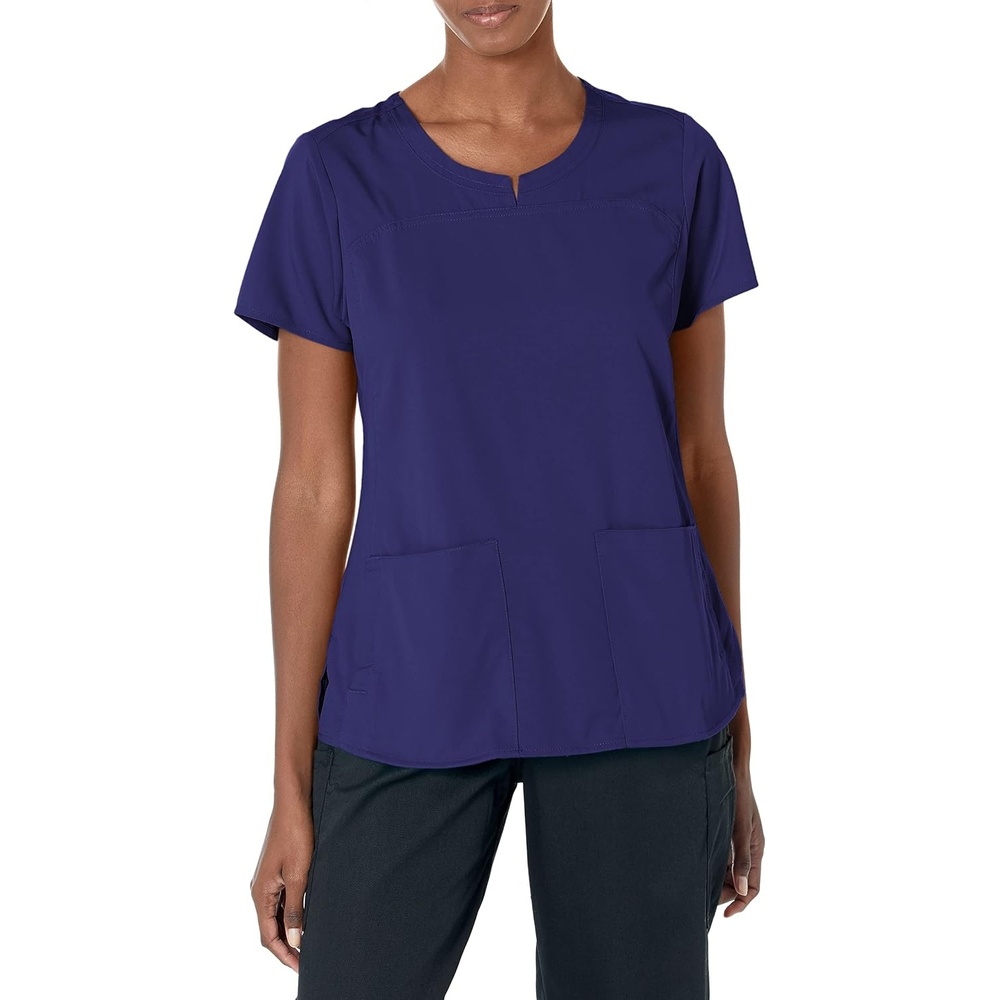 image:imageWink PRO Womens 4 Pocket Notch Neck Scrub TopGrape