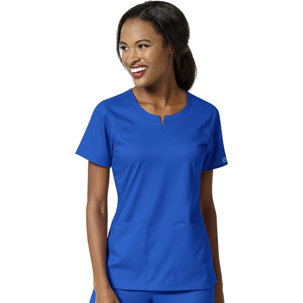image:imageWink PRO Womens 4 Pocket Notch Neck Scrub TopRoyal