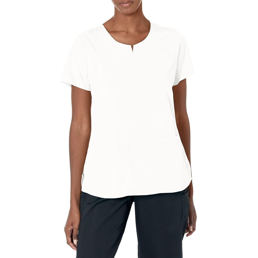 image:imageWink PRO Womens 4 Pocket Notch Neck Scrub TopWhite