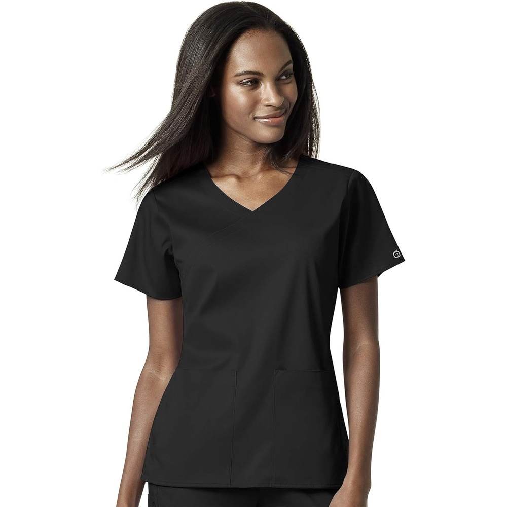 image:imageWink PRO Womens 4 Pocket Wrap Scrub TopBlack