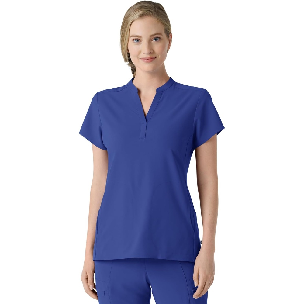 image:imageWink Renew Womens Mandarin Collar Scrub TopGalaxy Blue