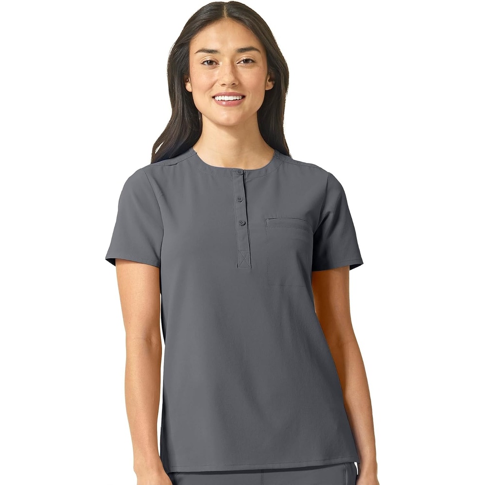image:imageWink Renew Womens Mandarin Collar Tuckin Scrub TopPewter