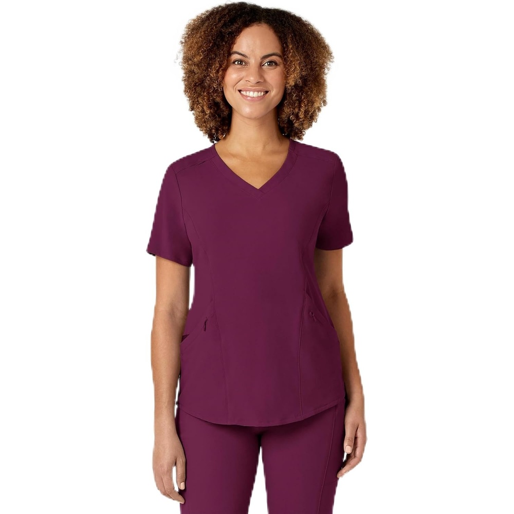 image:imageWink Renew Womens VNeck Scrub TopWine