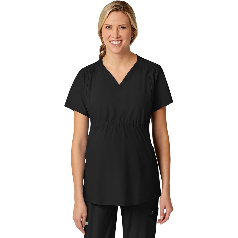 image:imageWink W123 Maternity VNeck Scrub TopBlack
