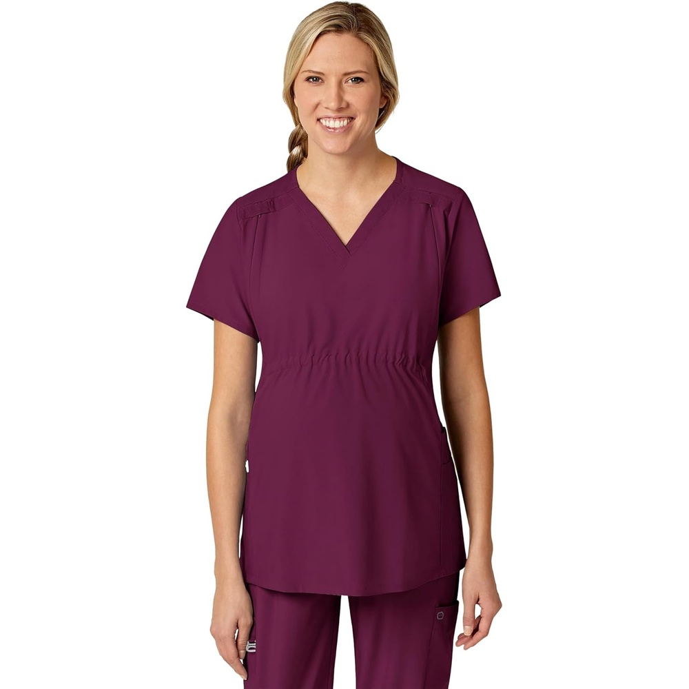image:imageWink W123 Maternity VNeck Scrub TopWine