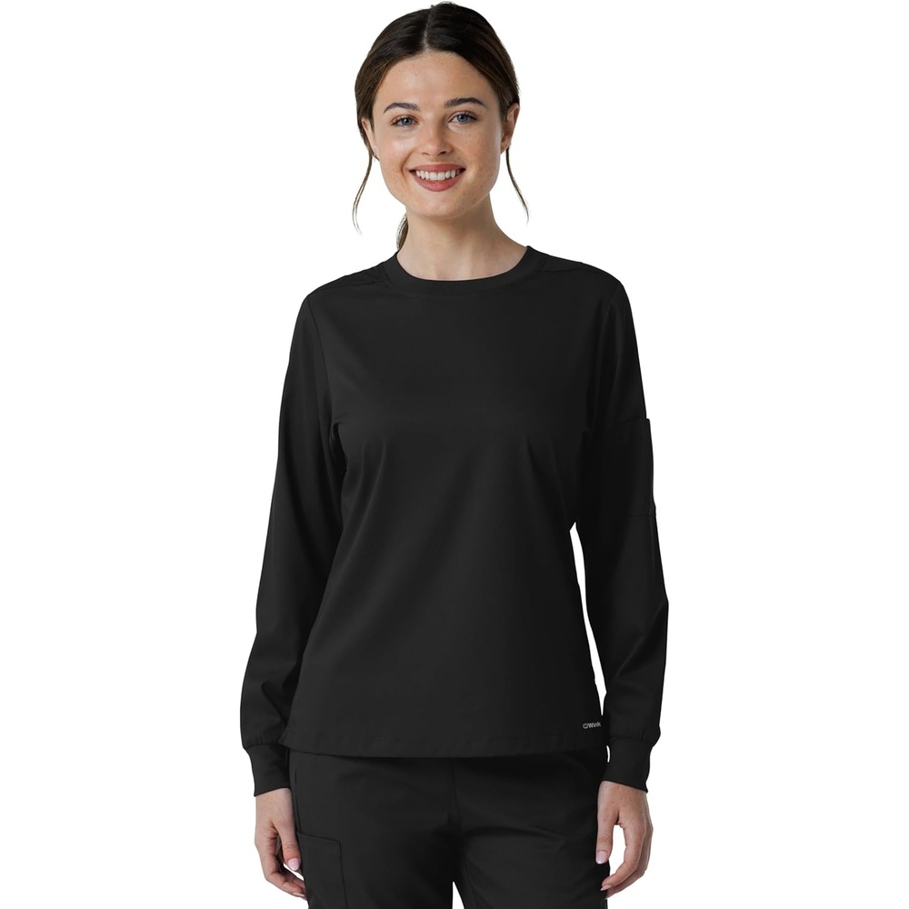 image:imageWink Womens Womens Classic Long Sleeve Scrub TeeBlack