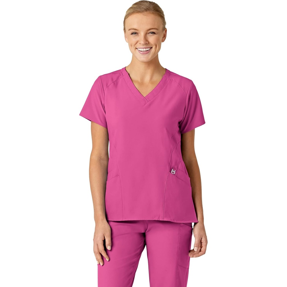 image:imageWink Womens Womens Stylized VNeck TopHot Pink