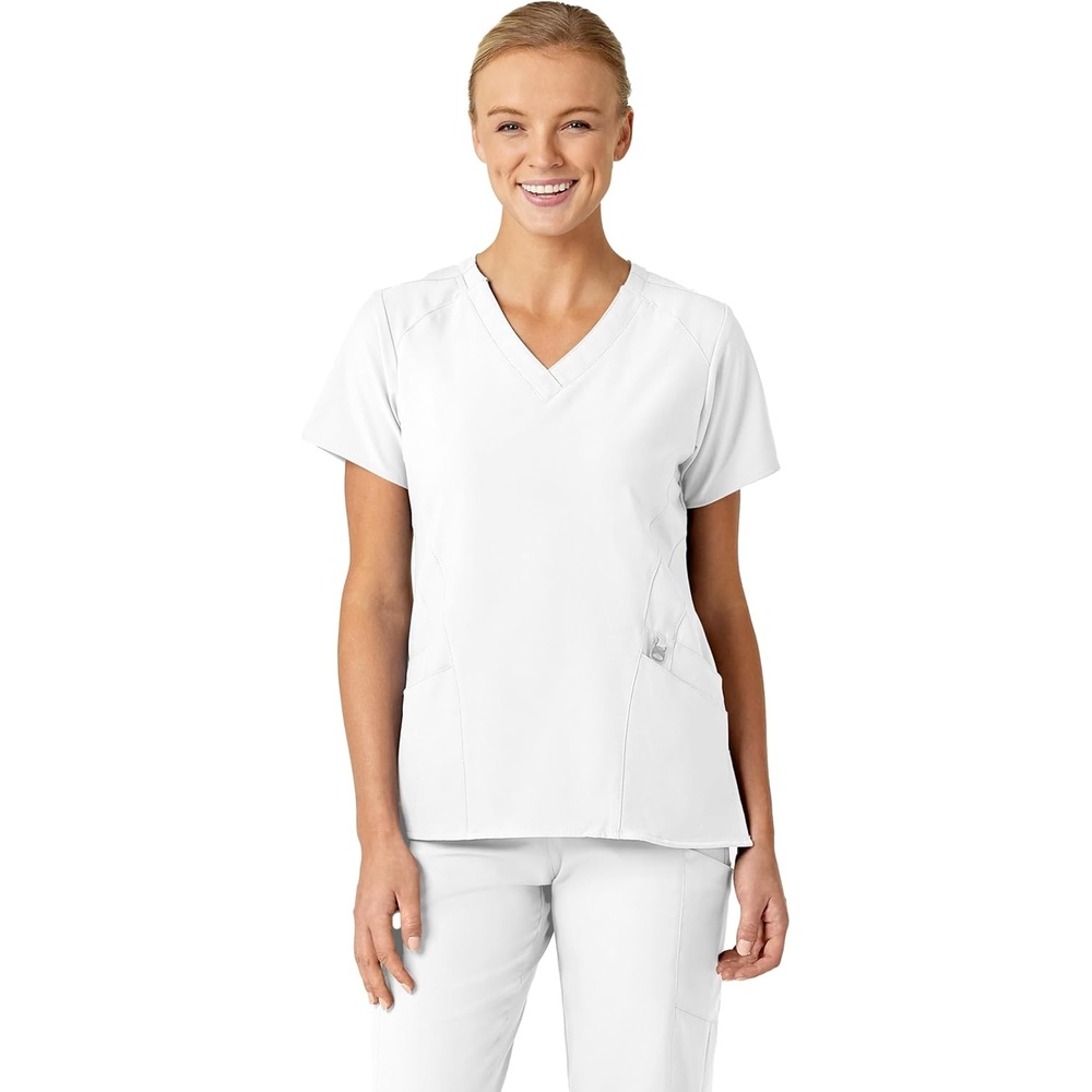 image:imageWink Womens Womens Stylized VNeck TopWhite