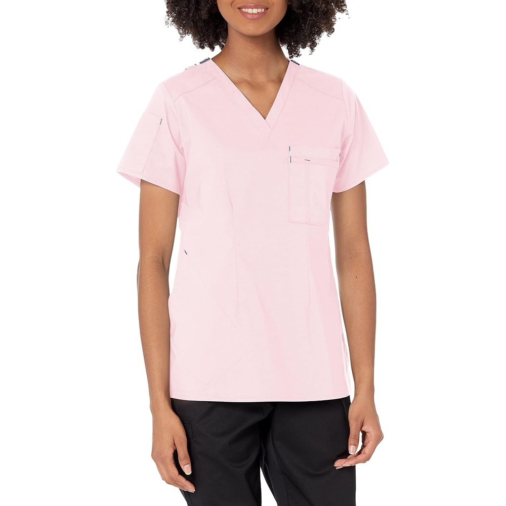 image:imageWink WonderFLEX Womens VNeck Tuckin Scrub TopRose Blush
