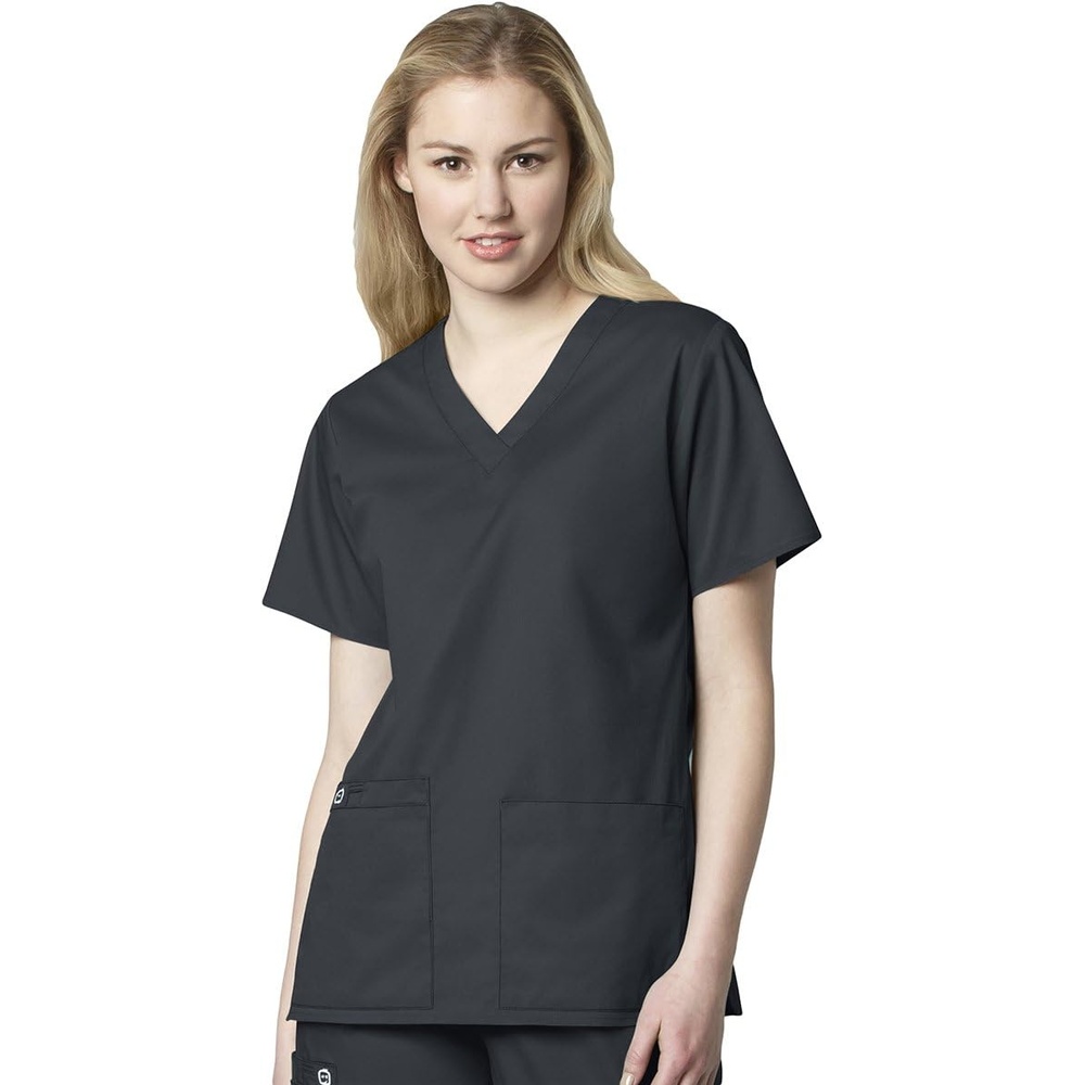image:imageWink WonderWORK Womens VNeck Scrub Top Pewter XS