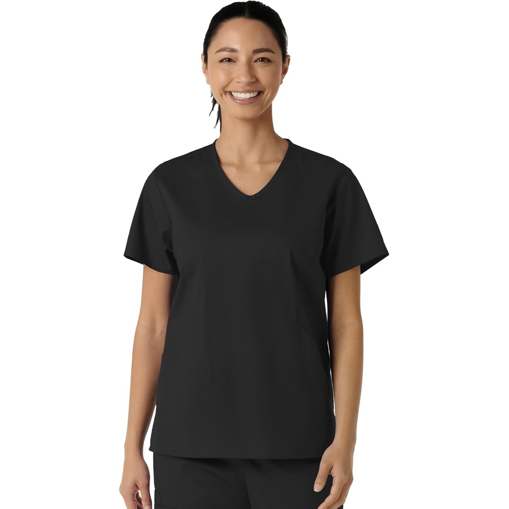 image:imageWink Work Womens Curved VNeck Scrub TopBlack