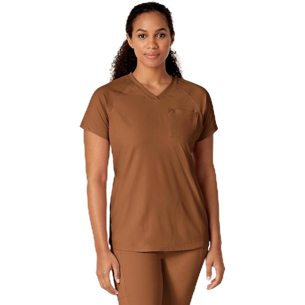 image:imageWonderWink Renew Womens Yoga VNeck Scrub Top Chai M