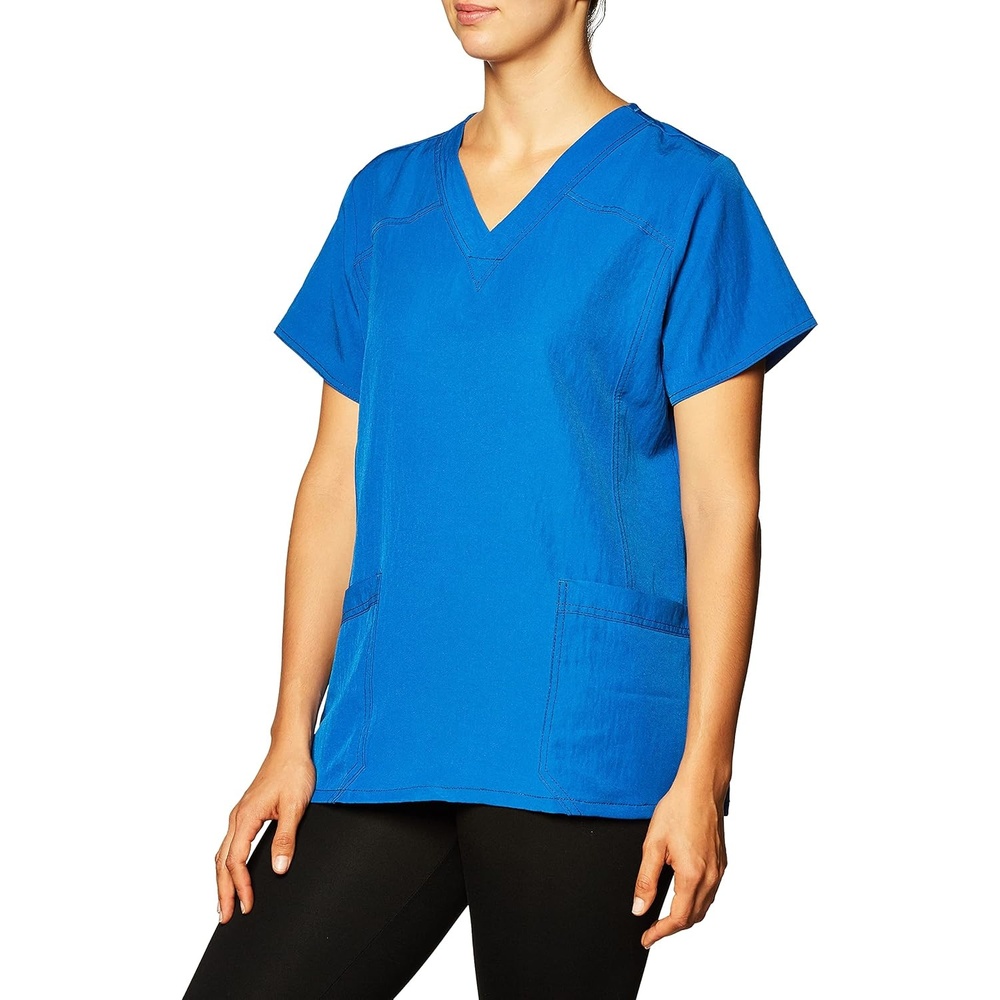 image:imageWonderWink Womens Scrubs Four Way Stretch Sporty VNeck Top Navy Large